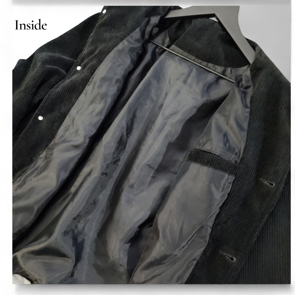 Men's Black Corduroy Jacket with Hood Size XS - Picture 11 of 11